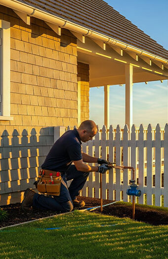 Plumber Installing Valve