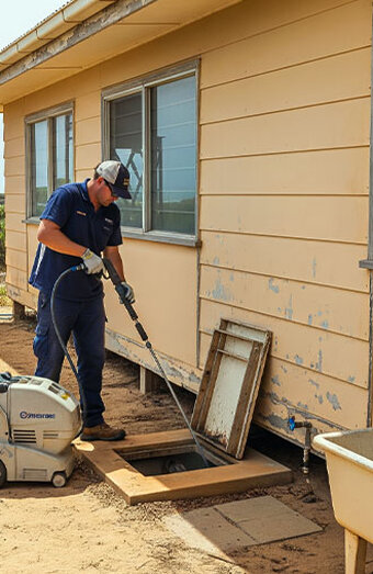 Plumber Jet Washing Hole