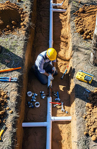 Plumber Pipe Installation Trench