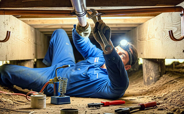 Plumber Soldering Pipe